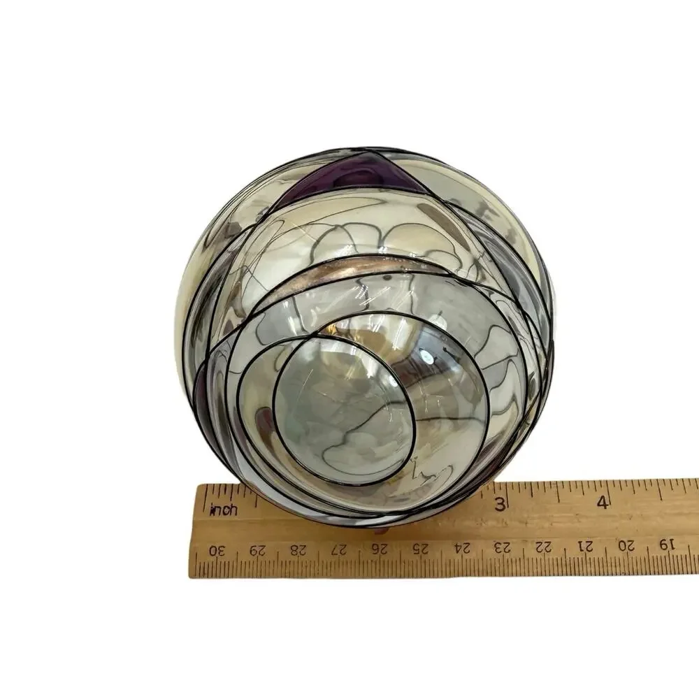 Partylite Mosaic Calypso Stained Glass Christmas Tree Ornament Handblown Retired